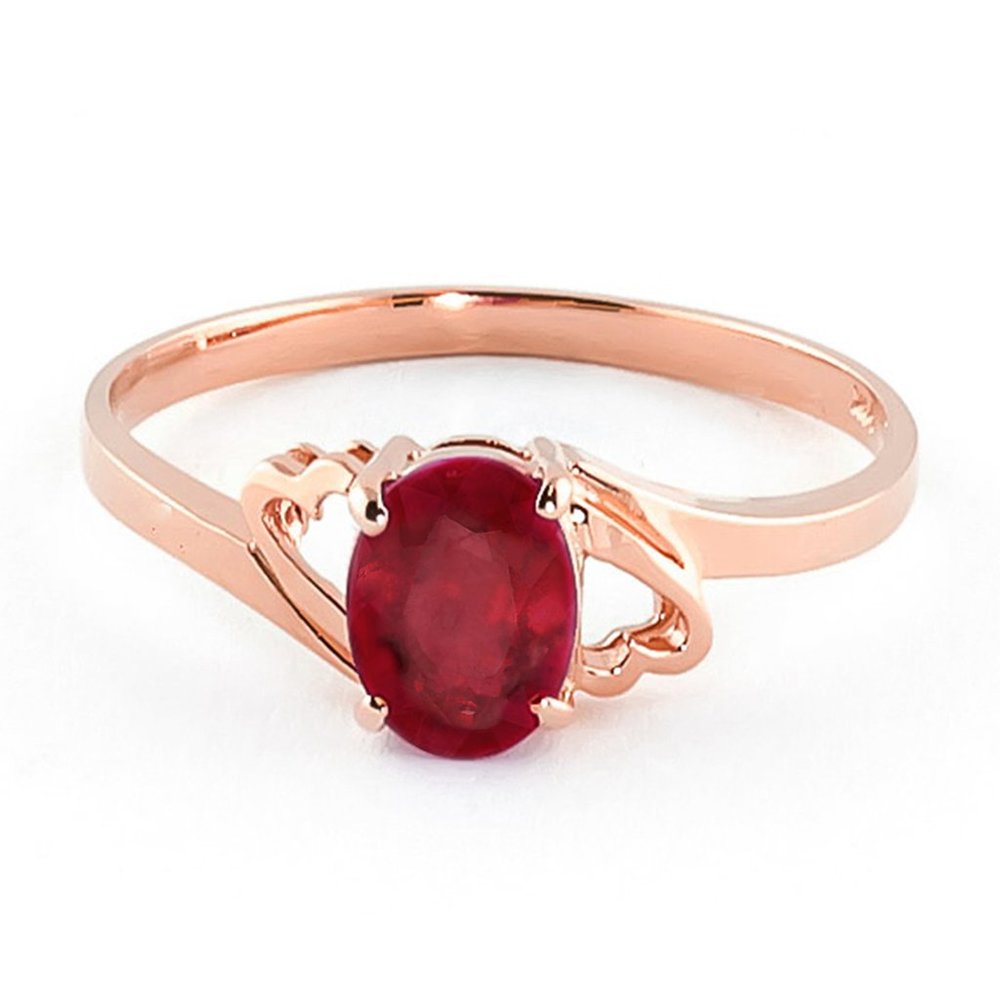 14K. SOLID GOLD RING WITH NATURAL RUBY - Picture 3 of 9